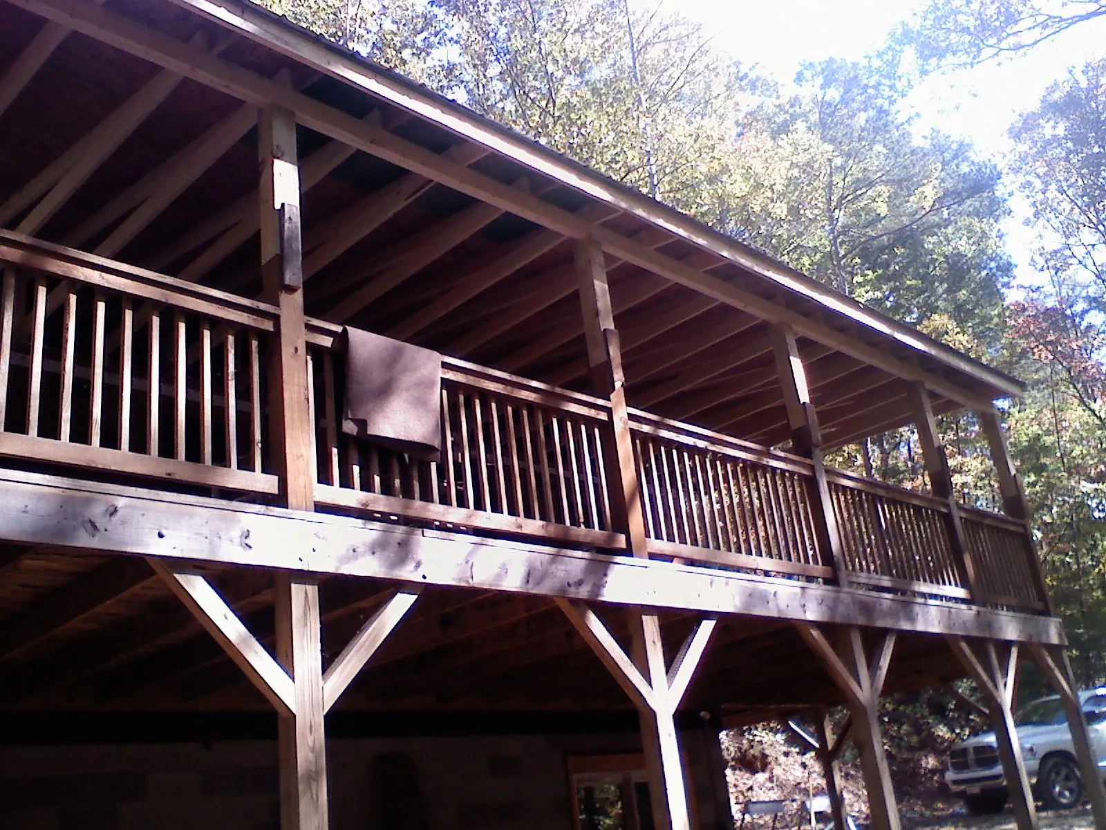 Timber framing under a new elevated porch and deck — Roof Leak Repair in Coppell by Roofing Brothers
